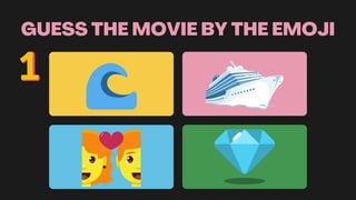 GUESS THE MOVIE BY THE EMOJI
 