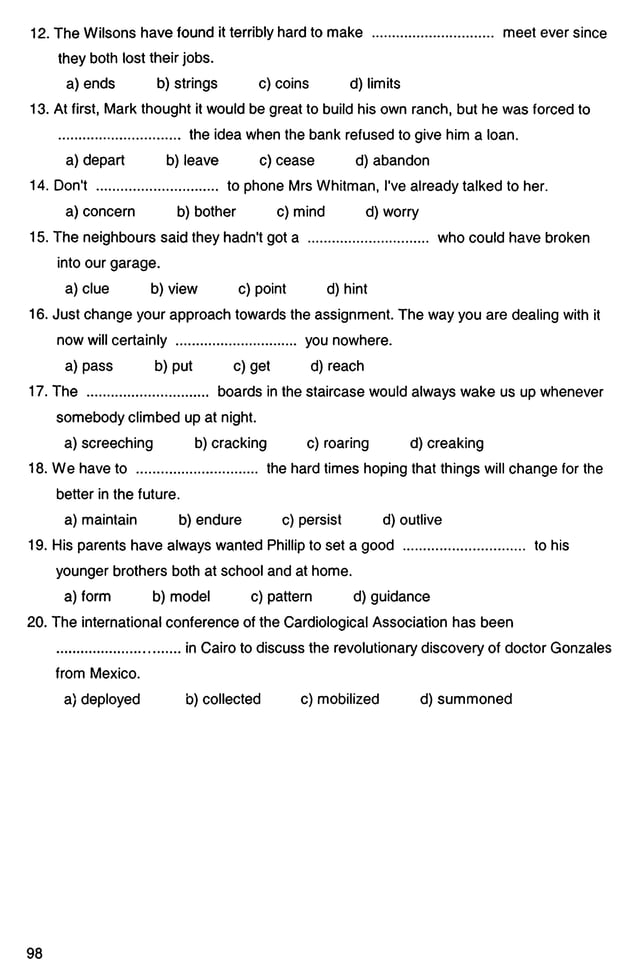 English advanced vocabulary and structure practice | PDF