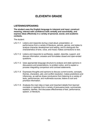 English Content Standards and Expectations - Department of Education of ...