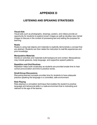 English Content Standards and Expectations - Department of Education of ...