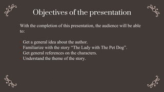 Objectives of the presentation
With the completion of this presentation, the audience will be able
to:
• Get a general ide...