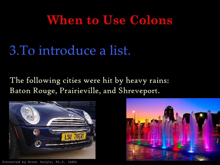 English Grammar Lesson Use Of The Colon