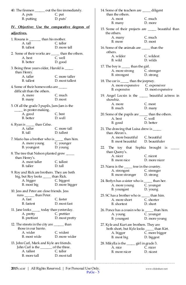 Grade 3 English Grammar