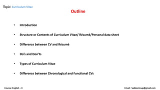 English-II Curriculum Vitae-2.pptx by aaaa | PPT