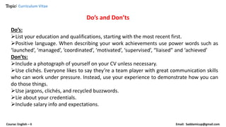 English-II Curriculum Vitae-2.pptx by aaaa | PPT