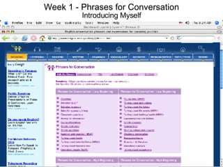 Week 1 - Phrases for Conversation Introducing Myself 