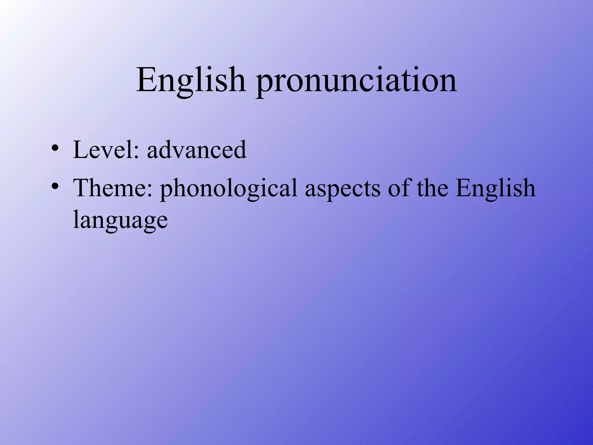 English Pronunciation | PPT