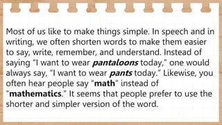 ENGLISH-Q1-WK4-Lesson2-USING CONTEXT CLUES(Blended&Clipped Words)_Day 1 ...