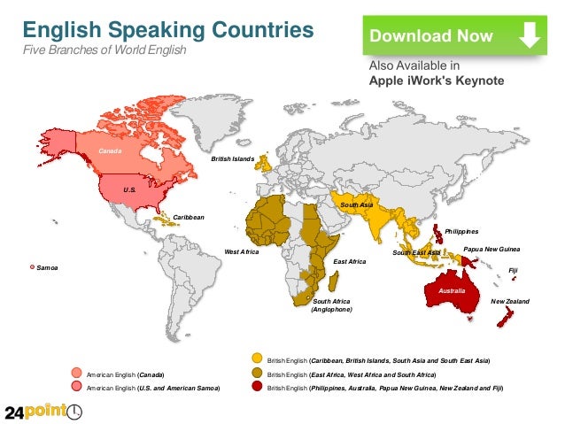 english speaking countries five branches of world