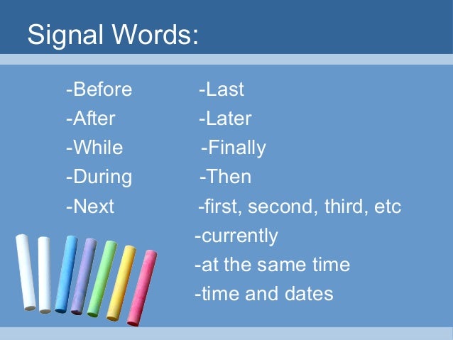 time order words