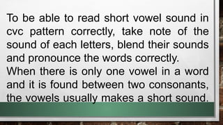 Cvc Note English Quarter 4 Define CVC Words and Understand That They are Made of ...
