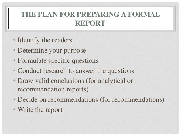 report writing types format structure and relevance format of a formal report