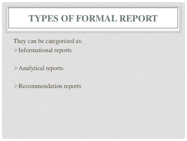 Types of reports in business communication pdf
