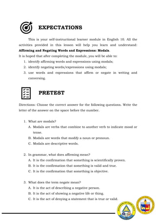 English Module 10 English 10 - Quarter 2 module in english | PDF
