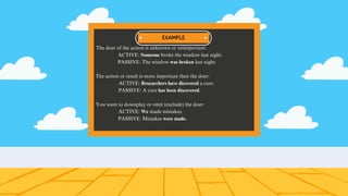 Doer Example An introduction to Basic English Grammar: Passive Voice | PDF
