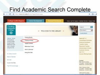 Find Academic Search Complete 