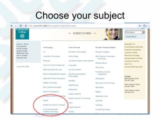 Choose your subject 