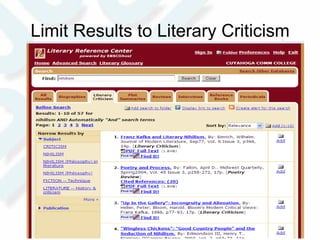 Limit Results to Literary Criticism 