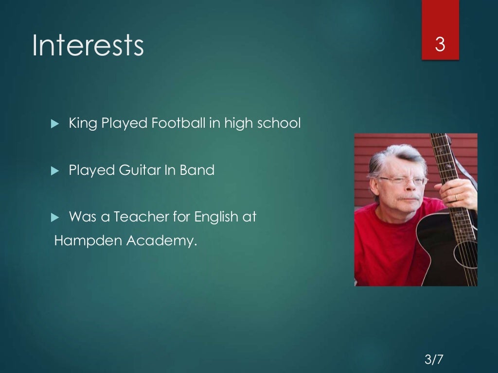 Stephen king Biography Presentation 2015 By An Ariyan