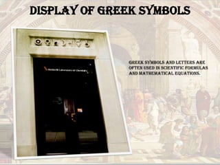 Display of Greek symbols 