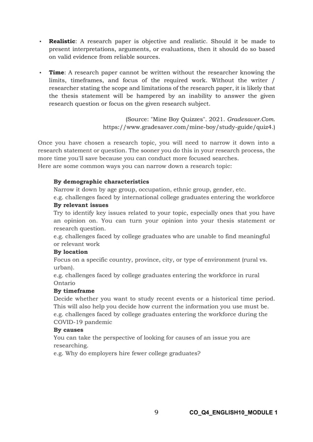 QUARTER 4  1 DISTINGUISH TECHNICAL TERMS USED IN RESEARCH visual data 5