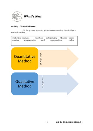 QUARTER 4  1 DISTINGUISH TECHNICAL TERMS USED IN RESEARCH visual data 4