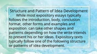 Exposition is the part of a story that establishes the background and ...