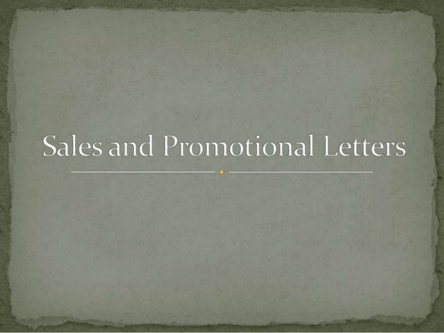 sales and promotional letters