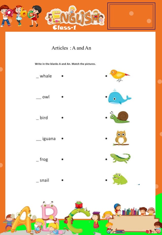 Grade 1st - English - Printable Worksheet | PDF