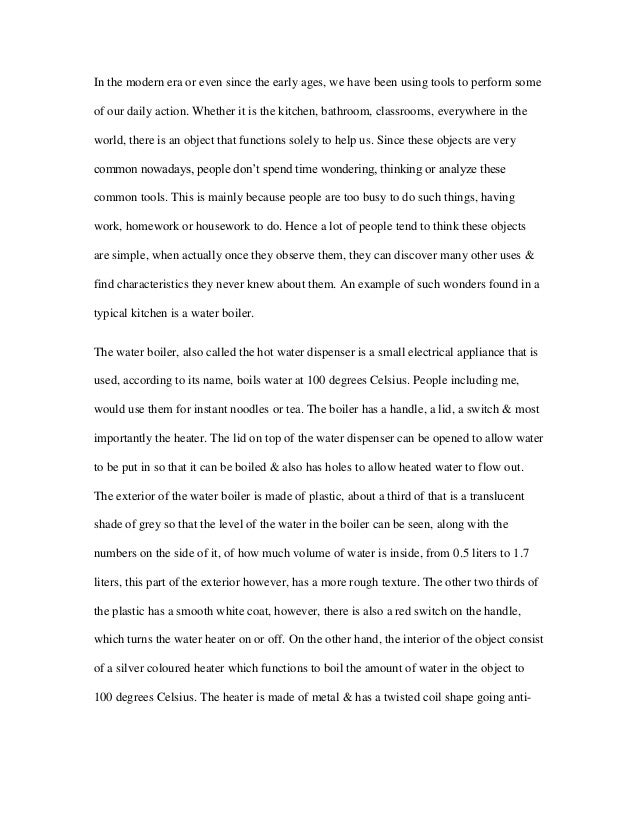 Describe a kitchen essay