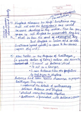 ICSE English Literature Class X Handwritten Notes | PDF