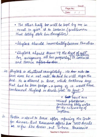 ICSE English Literature Class X Handwritten Notes | PDF