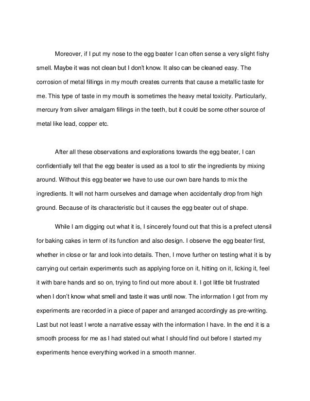 Narrative essay model
