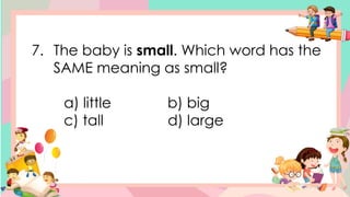 Small Definiton ENGLISH 3 Identify words with different functions | PPTX