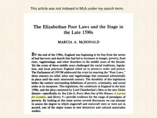 This article was not indexed in MLA under my search term.
 