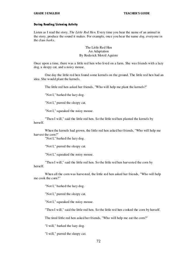 Printables Examples Short Story For Grade Three With Exercises english 3 tg quarter 1