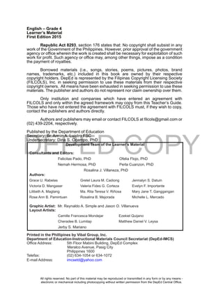 ucsc all rights reserved. no part of this material may... English 4 learning material | PDF
