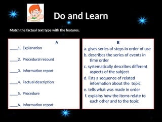 ENGLISH 5 PPT Q4 W7 Day 1 - 3 - Different Text Types, Generalizations ...