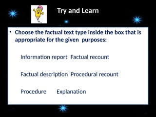 ENGLISH 5 PPT Q4 W7 Day 1 - 3 - Different Text Types, Generalizations ...