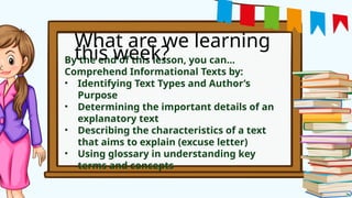 ENGLISH5_Q1-WK5-INFORMATIONAL TEXT-PPTxx | PPTX