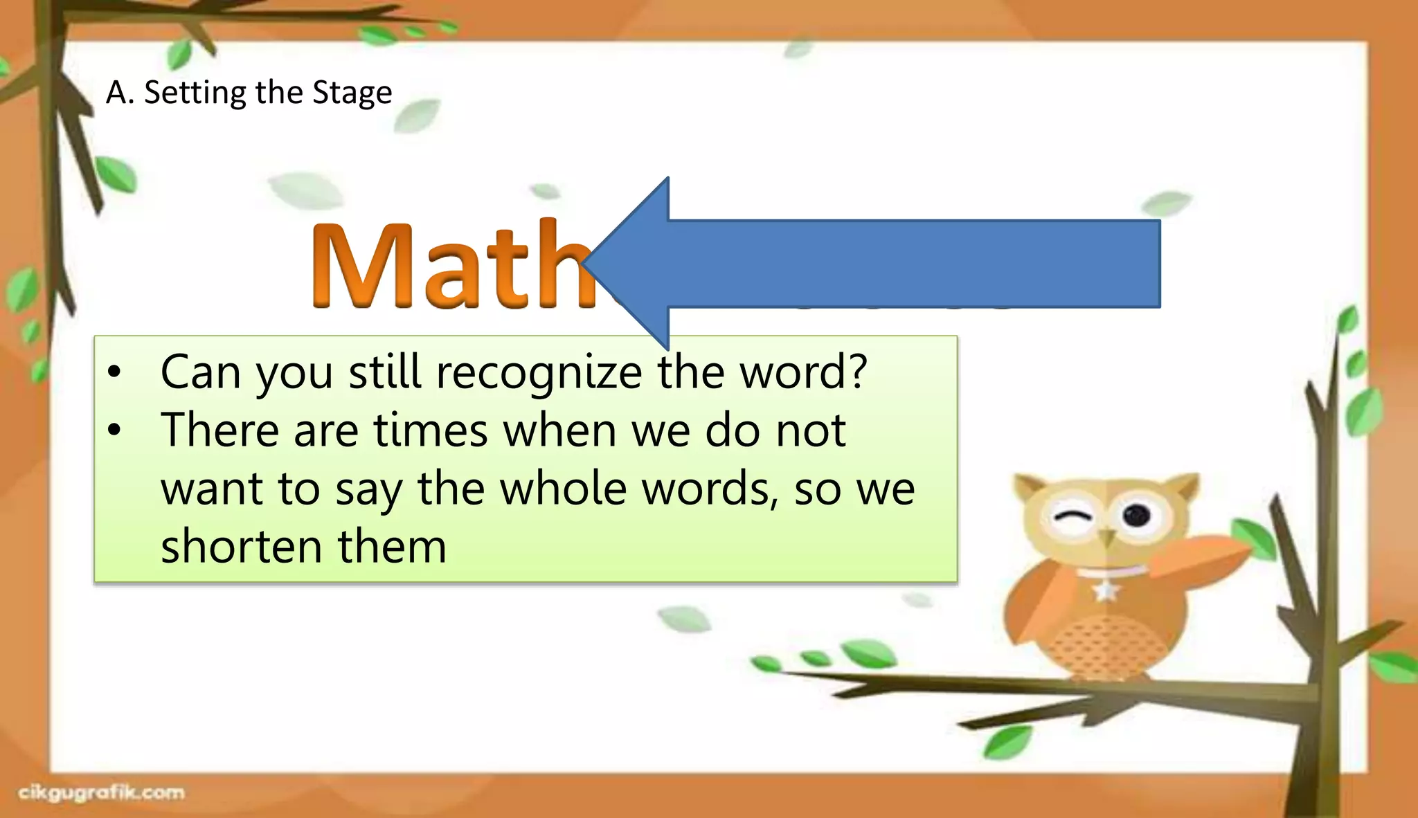 English 5 Meaning of unfamiliar words based on Clipped words.pptx