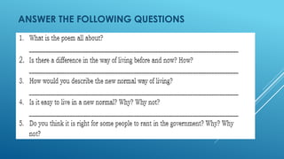 ANSWER THE FOLLOWING QUESTIONS
 