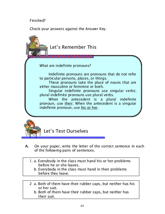 Short story with indefinite pronouns