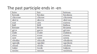 The past participle ends in -en
 