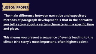 Expository Methods to Develop a Paragraph | PPTX