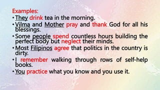 Tea Sentence Examples Using The Simple Tenses Of Verbs.pptx