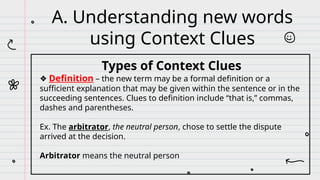 Word Meaning Using Context ENGLISH 8.pptx Determining Meaning of Words and Local Expressions ...