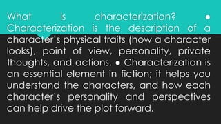 Characterization Look ENGLISH 8.jun17. DISCUSSION GUIDE FOR TEACHERS | PPTX