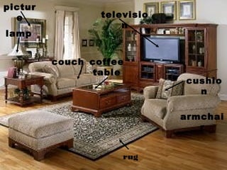 couch
pictur
e
coffee
table
cushio
n
rug
lamp
televisio
n
armchai
r
 