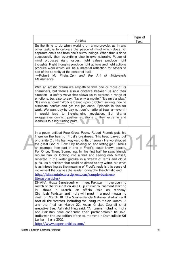 Grade 9 English module